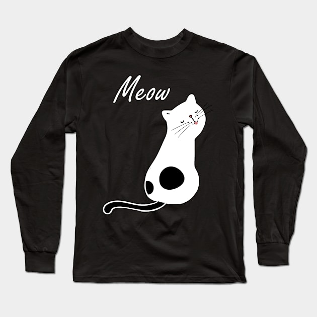 Cat Meow Long Sleeve T-Shirt by HBfunshirts